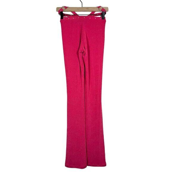 I.AM.GIA Violet Hot Pink Flare Pants Studded Cut Out Party Women’s Size XXS - Picture 6 of 9